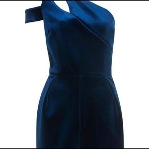 RARE TOP SHOP BLUE VELVET ROMPER - Size 6